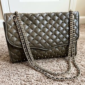 Rebecca Minkoff diamond quilted studded Affair bag with crossbody chain strap